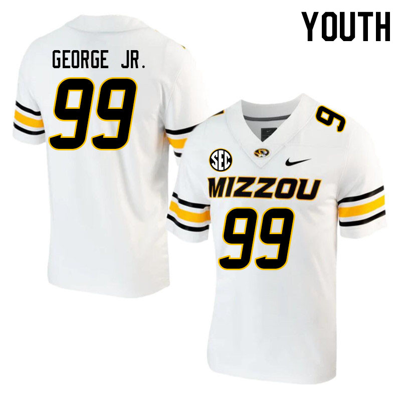 Youth #99 Realus George Jr. Missouri Tigers College 2023 Football Stitched Jerseys Sale-White